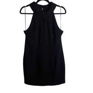 Trina Turk Size 10 Little Black Dress Halter Neck Mini Event Classic Keyhole